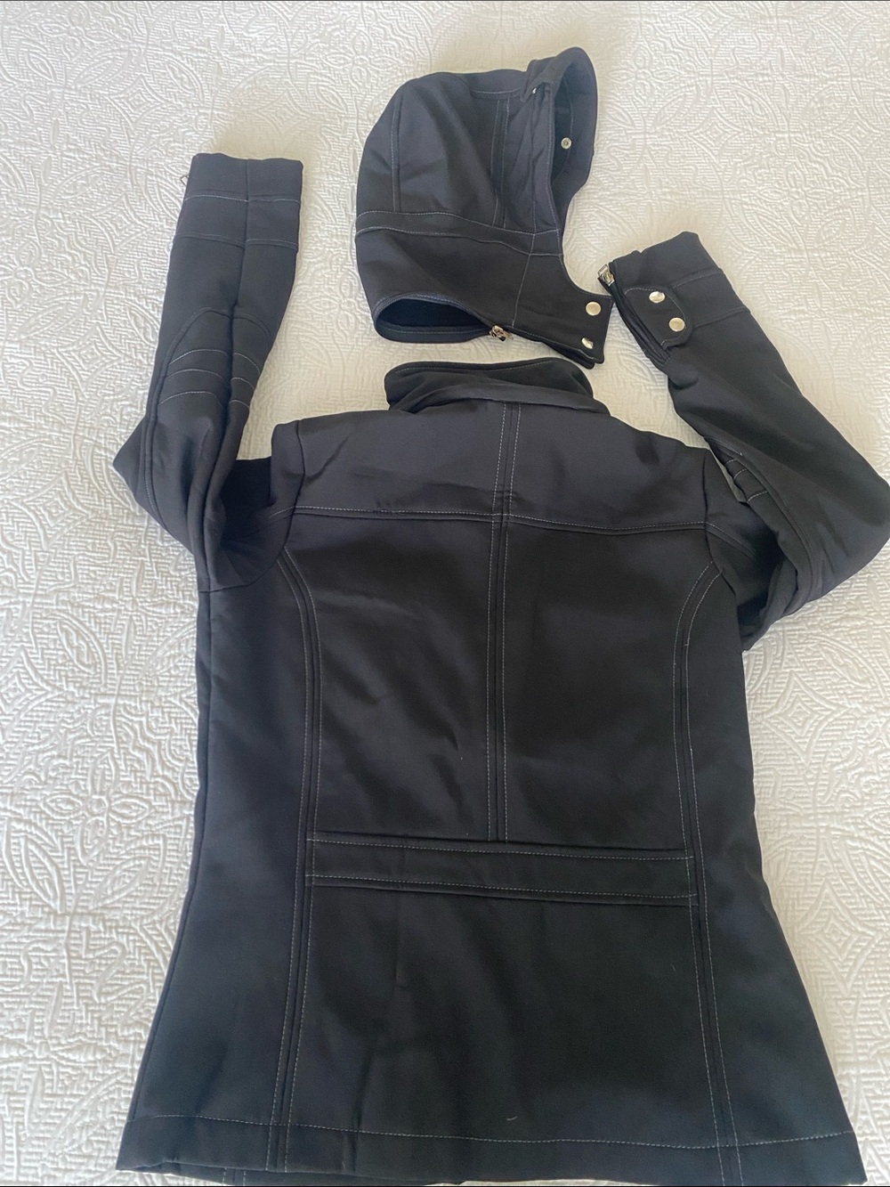 Virtical’9 Black Field Jacket with Hood & High Collar NWT - Picture 11 of 13